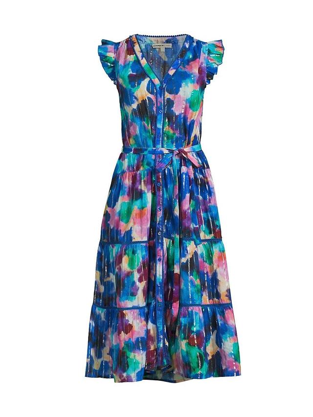 Womens Emily Floral Cotton Tie-Waist Shirtdress Product Image