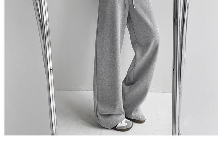 Drawstring Low-Rise Wide-Leg Sweatpants Product Image