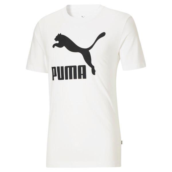 PUMA Classics Logo Men's T-Shirt in White/Black Product Image