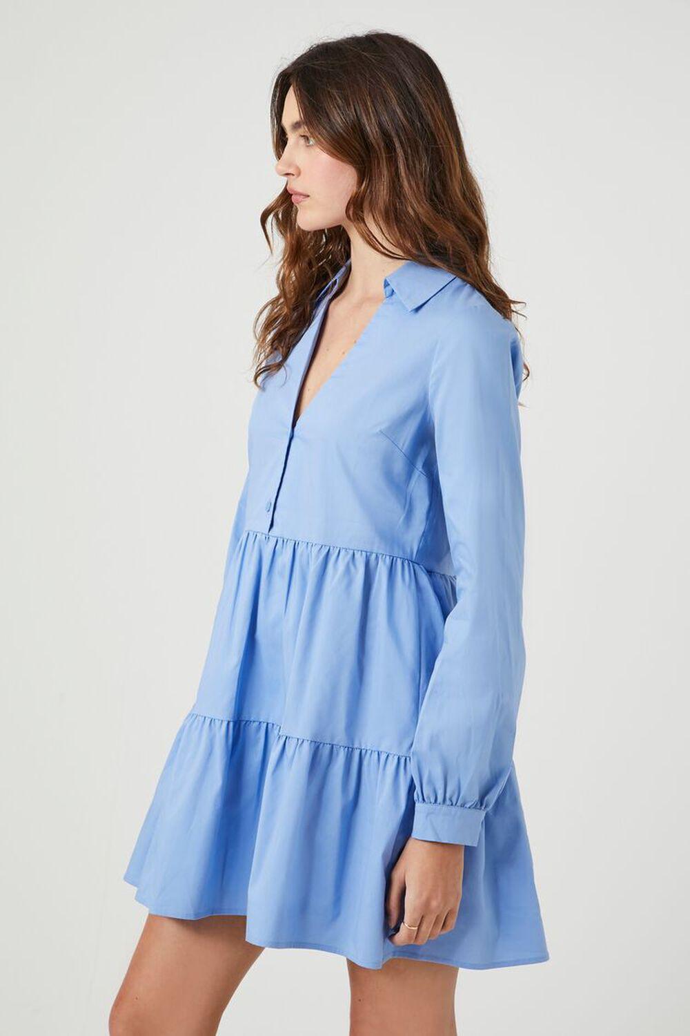 Poplin Tiered Mini Shirt Dress | Forever 21 Product Image