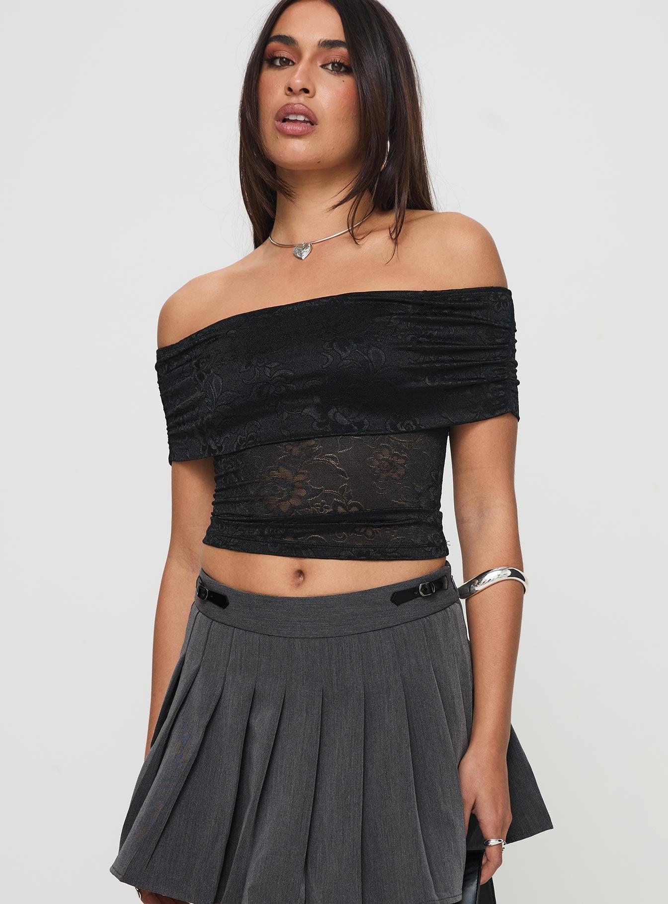 Werrender Off The Shoulder Top Black Product Image