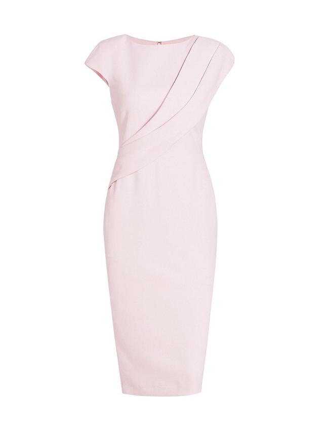 Womens Draped Cap-Sleeve Dress Product Image