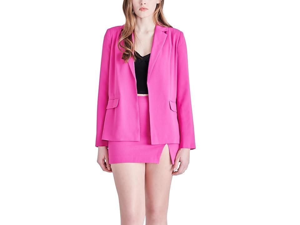 Steve Madden Payton Notch Collar Long Sleeve Side Pocket Fitted Blazer Product Image