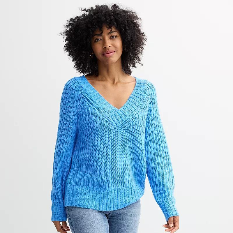 Womens Sonoma Goods For Life Long Line V-Neck Sweater Product Image