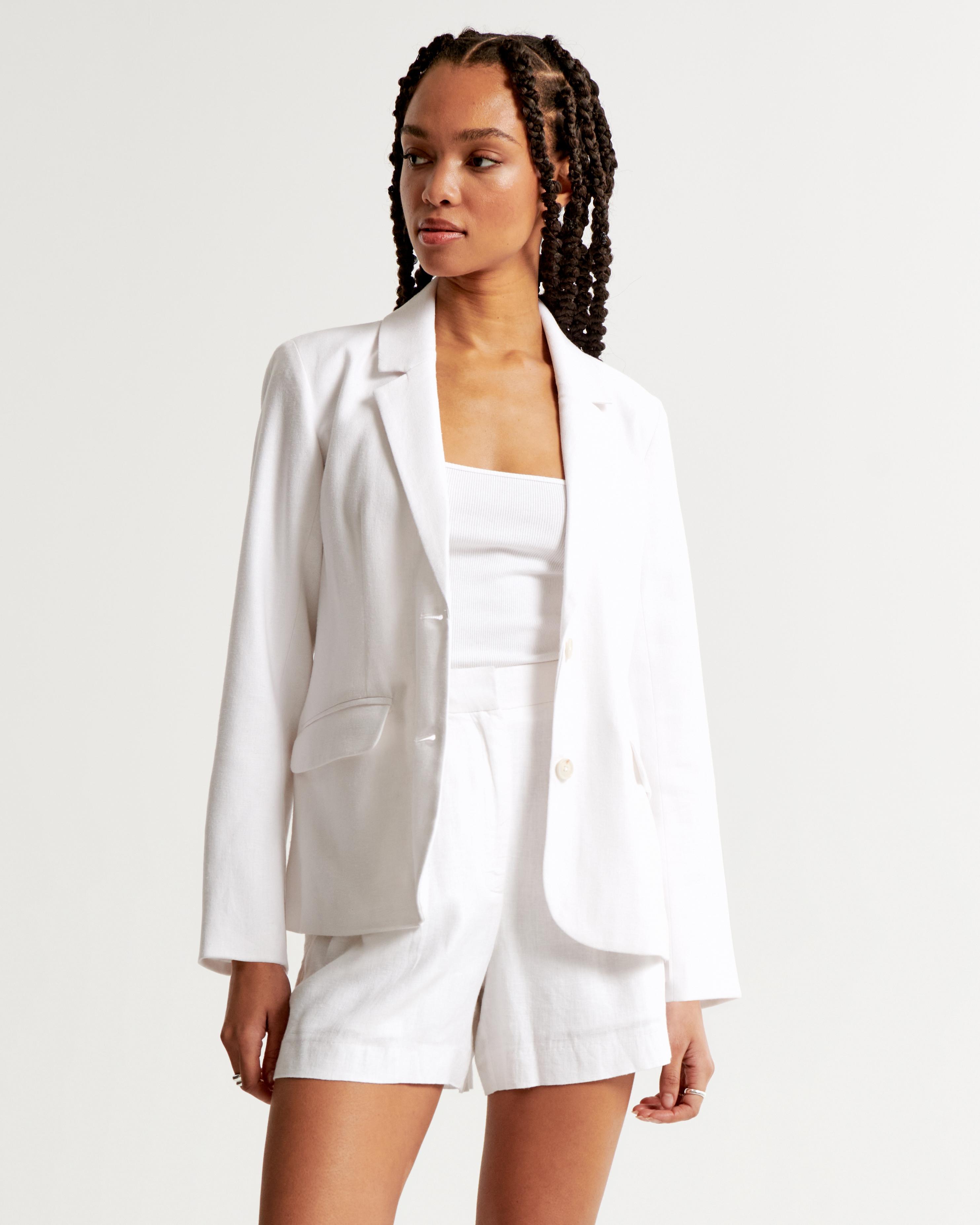 Linen-Blend Blazer Product Image