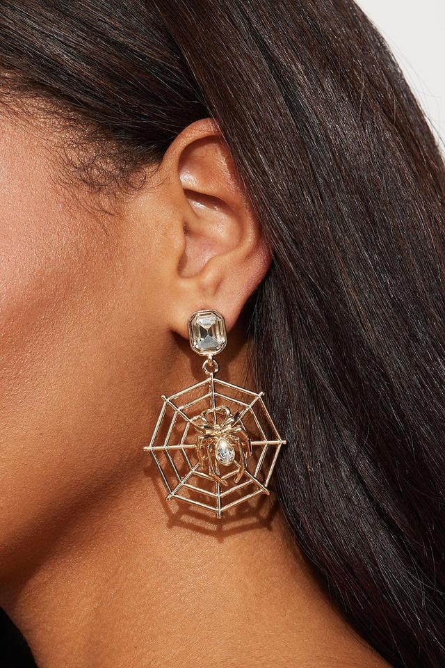 Spider Web Earrings - Gold Product Image