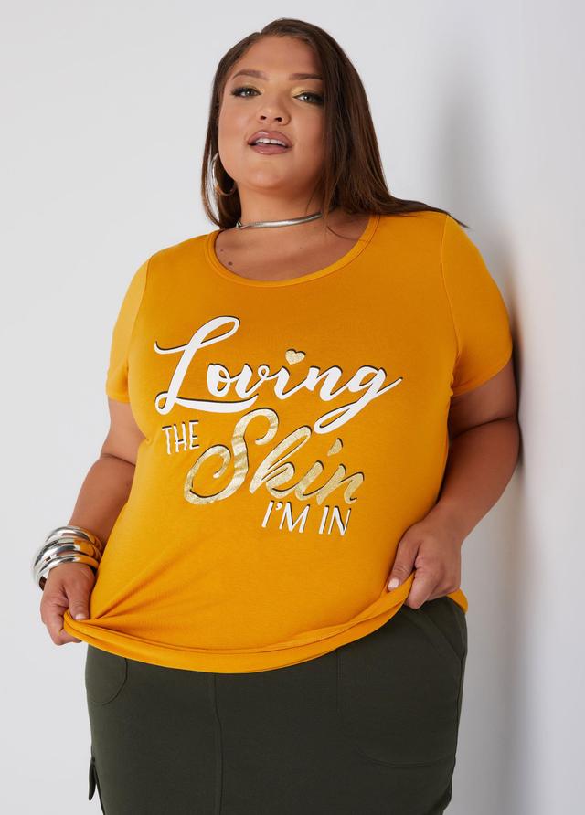 Plus Size Loving Glittered Graphic Tee Ashley Stewart Product Image