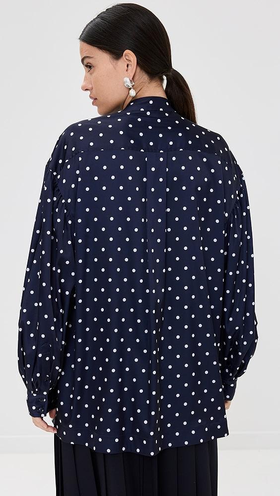 Simone Rocha Neck Bow Puff Sleeve Shirt | Shopbop Product Image