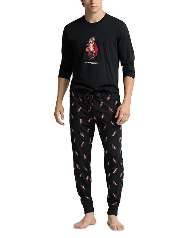 POLO RALPH LAUREN 2 Piece Polo Bear Top & Jogger Pajama Set - Exclusive In Polo Black Red Toggle Product Image