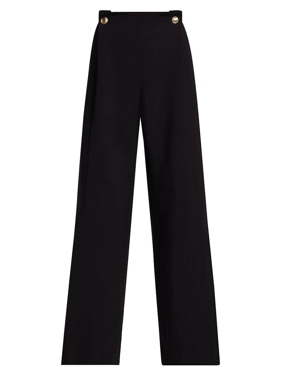 Womens Wide-Leg Wool-Blend Pants Product Image