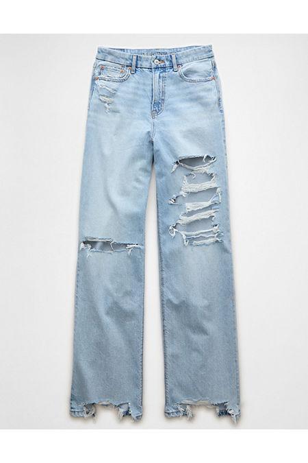 AE Strigid Curvy Ripped Super High-Waisted Baggy Straight Jean Women's Product Image