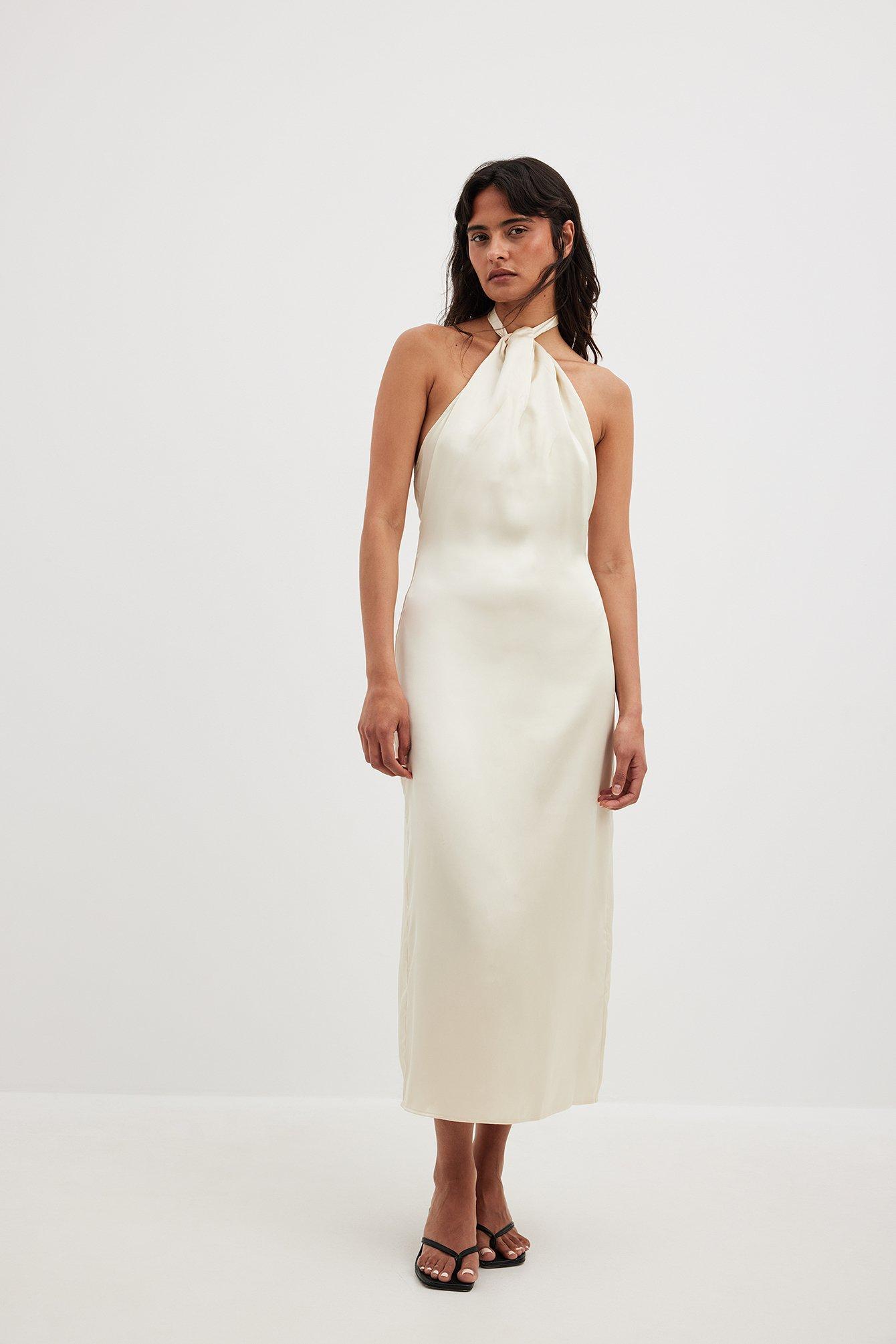 Twisted Front Satin Midi Dress Product Image