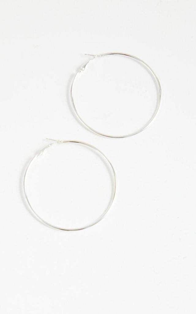 Silver Hoop Earrings Product Image