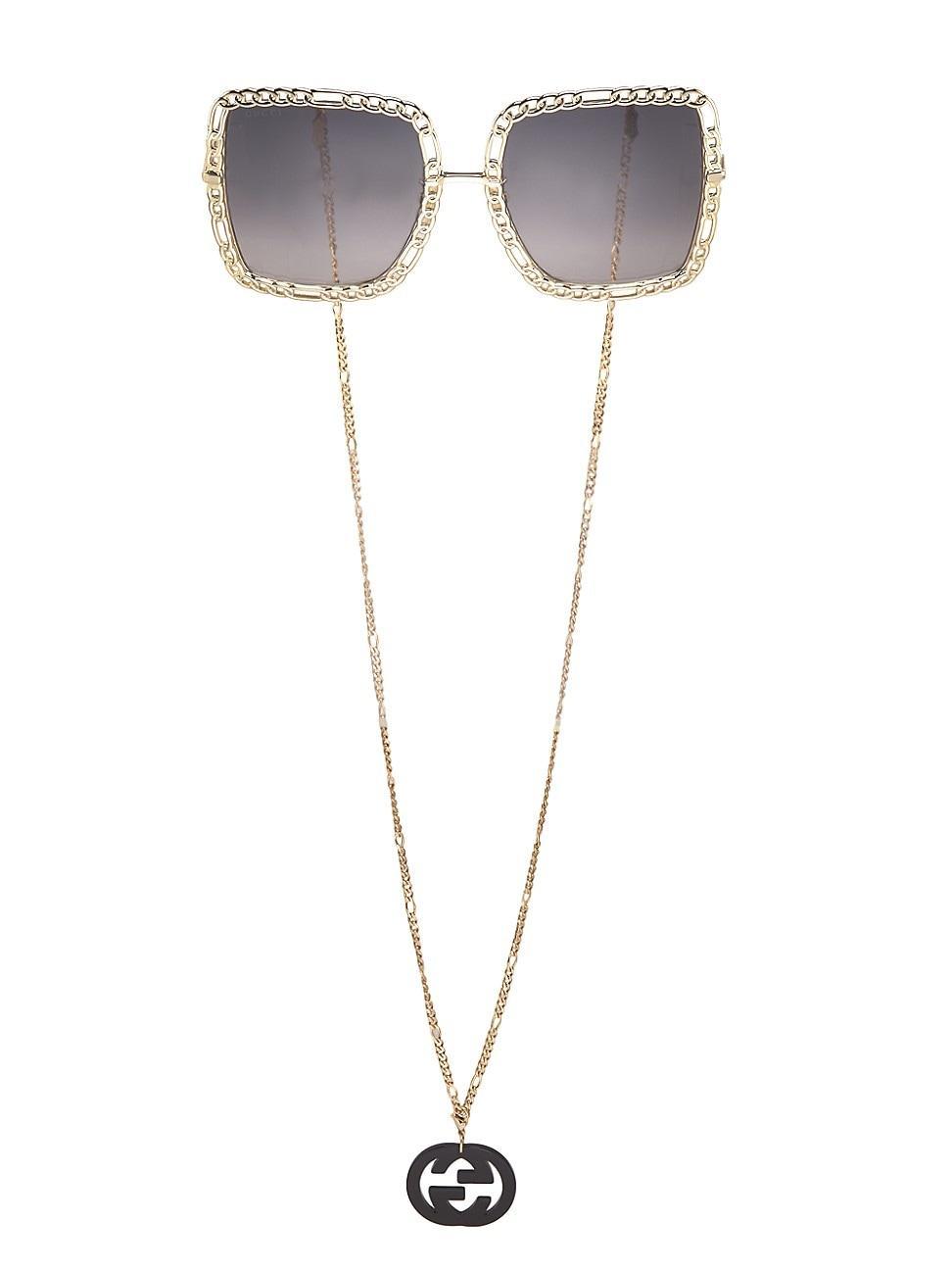 Womens Gucci Chain 57MM Square Sunglasses Product Image