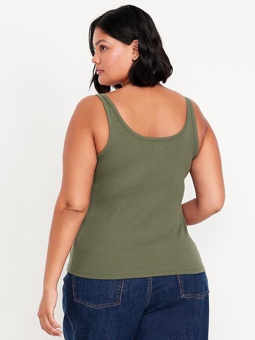 First-Layer Ribbed Scoop-Neck Tank Top Product Image