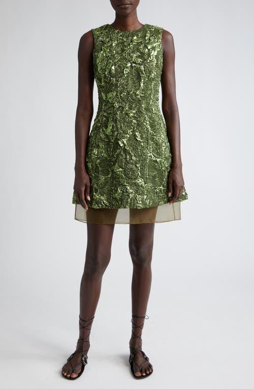 Jason Wu Collection Marine Metallic Crinkle Jacquard Fit & Flare Dress Product Image