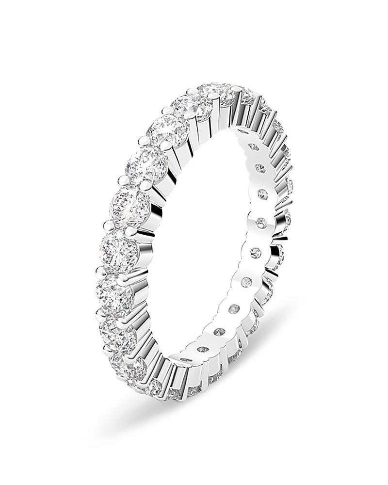 Womens Vittore Swarovski Crystal Round-Cut Rhodium-Plated Ring Product Image