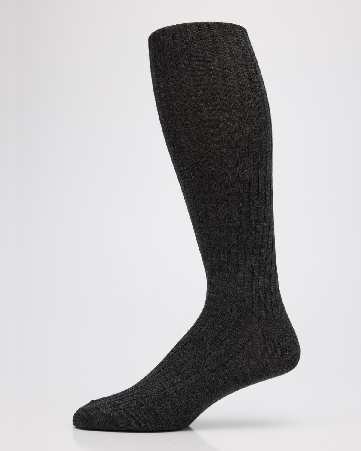 Mens 3-Pack Ribbed Wool Over-Calf Socks Product Image