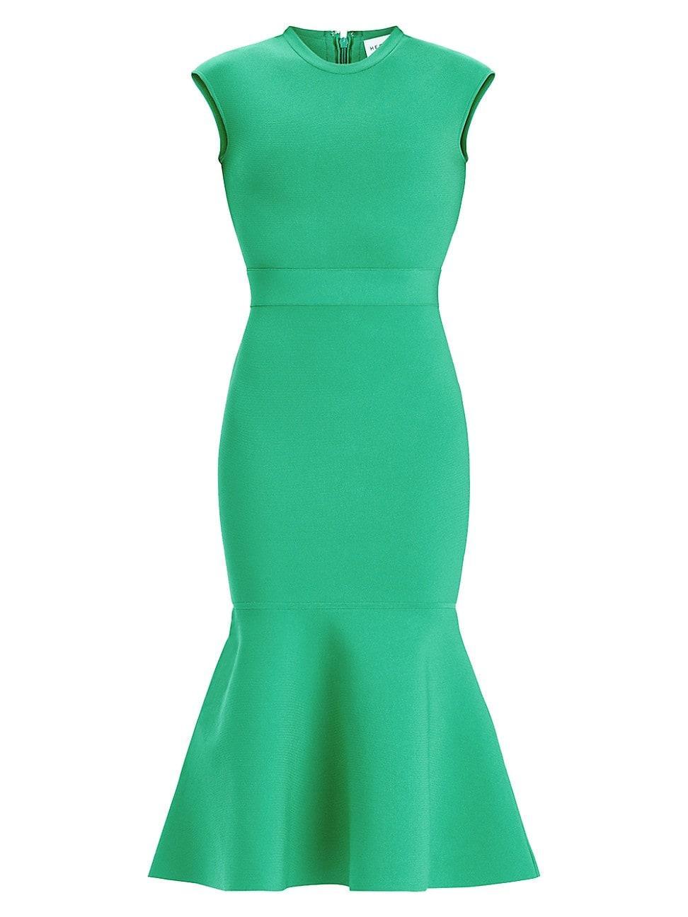 Womens Milano Cap-Sleeve Flounce Midi-Dress Product Image