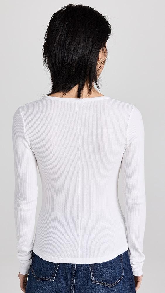 rag & bone The Rib Knit Henley Top | Shopbop Product Image