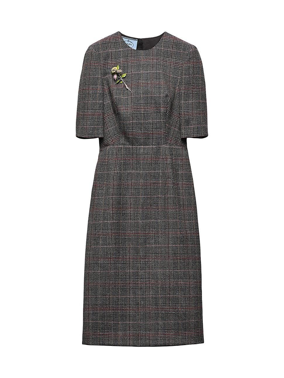 Womens Prince-of-Wales Checked Midi-Dress product image