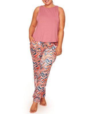 Plus Size Alania Pajama Tank & Pants Set Product Image