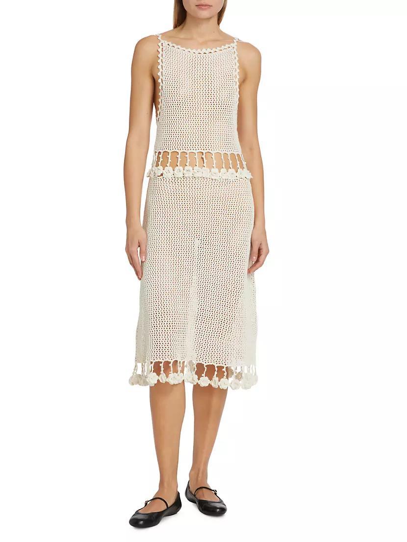 Posy Cotton-Linen Crochet Dress Product Image