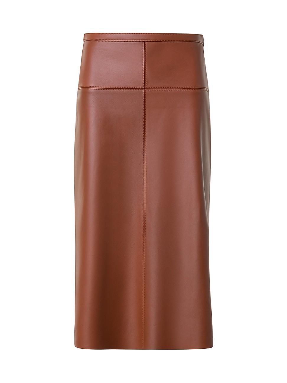 Womens Leather A-Line Skirt product image