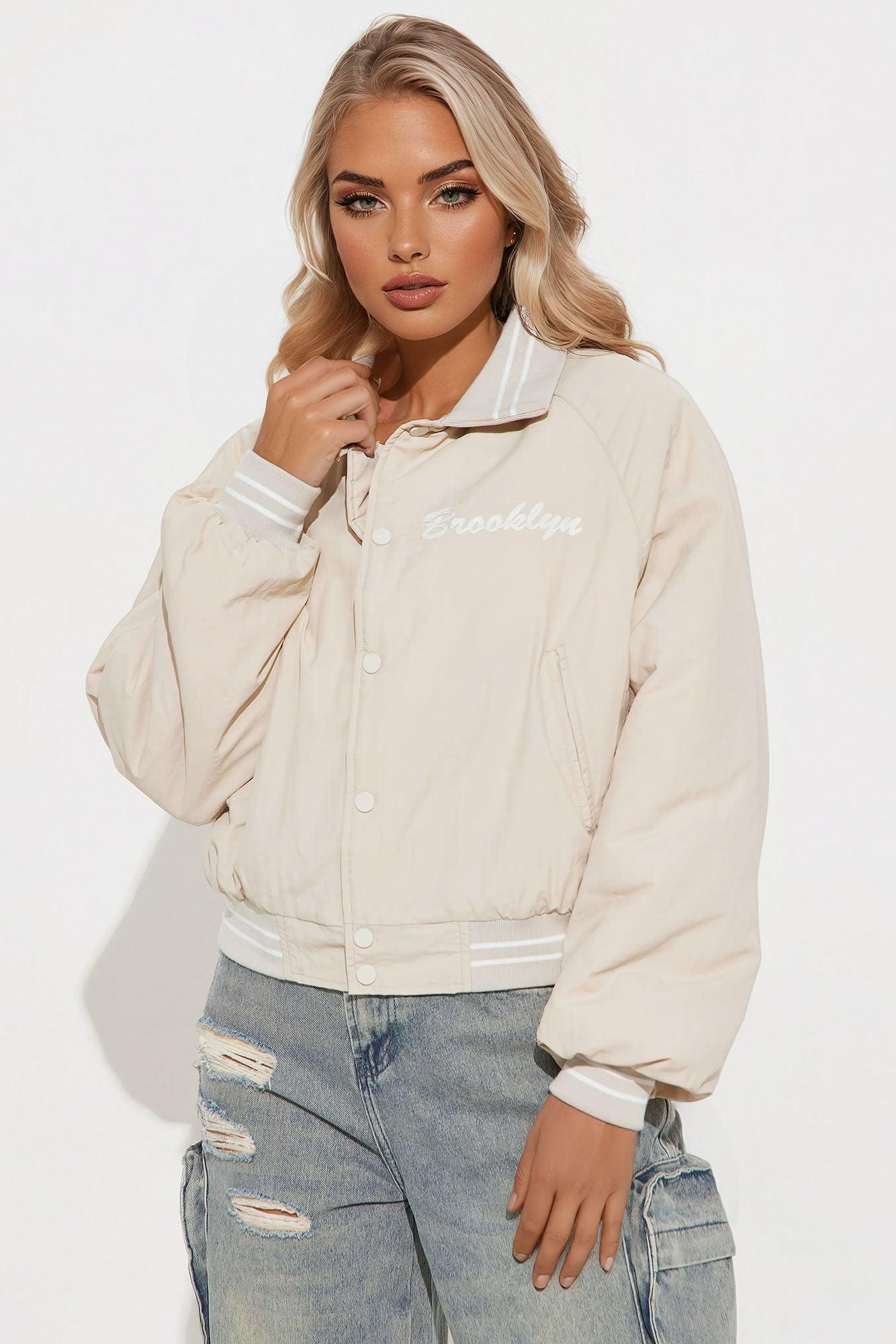 Smooth Brooklyn Bomber Jacket - Cream/combo Product Image