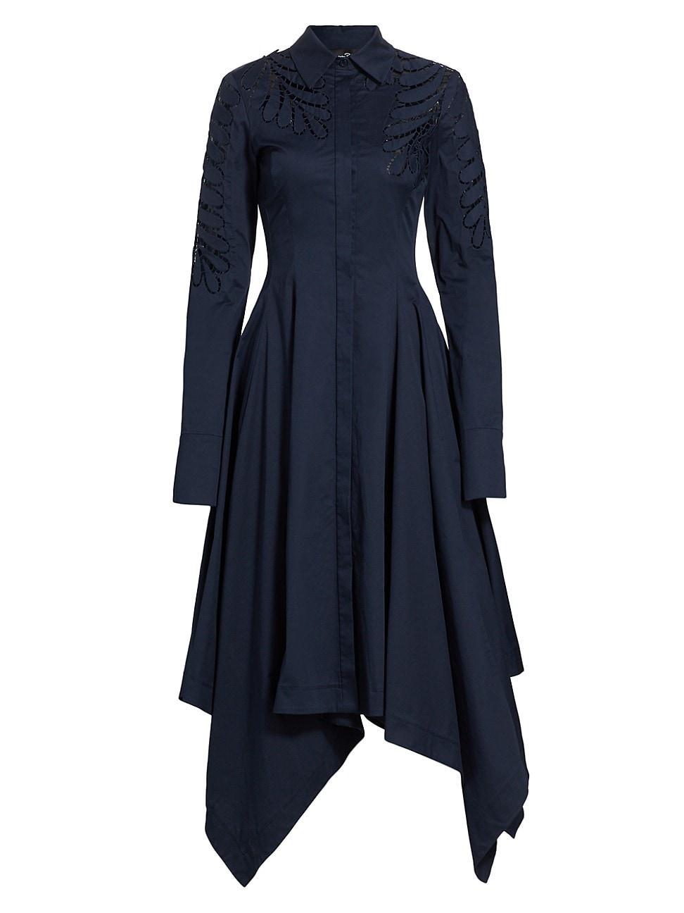 Womens Stretch-Cotton Cut-Out Handkerchief Shirtdress Product Image