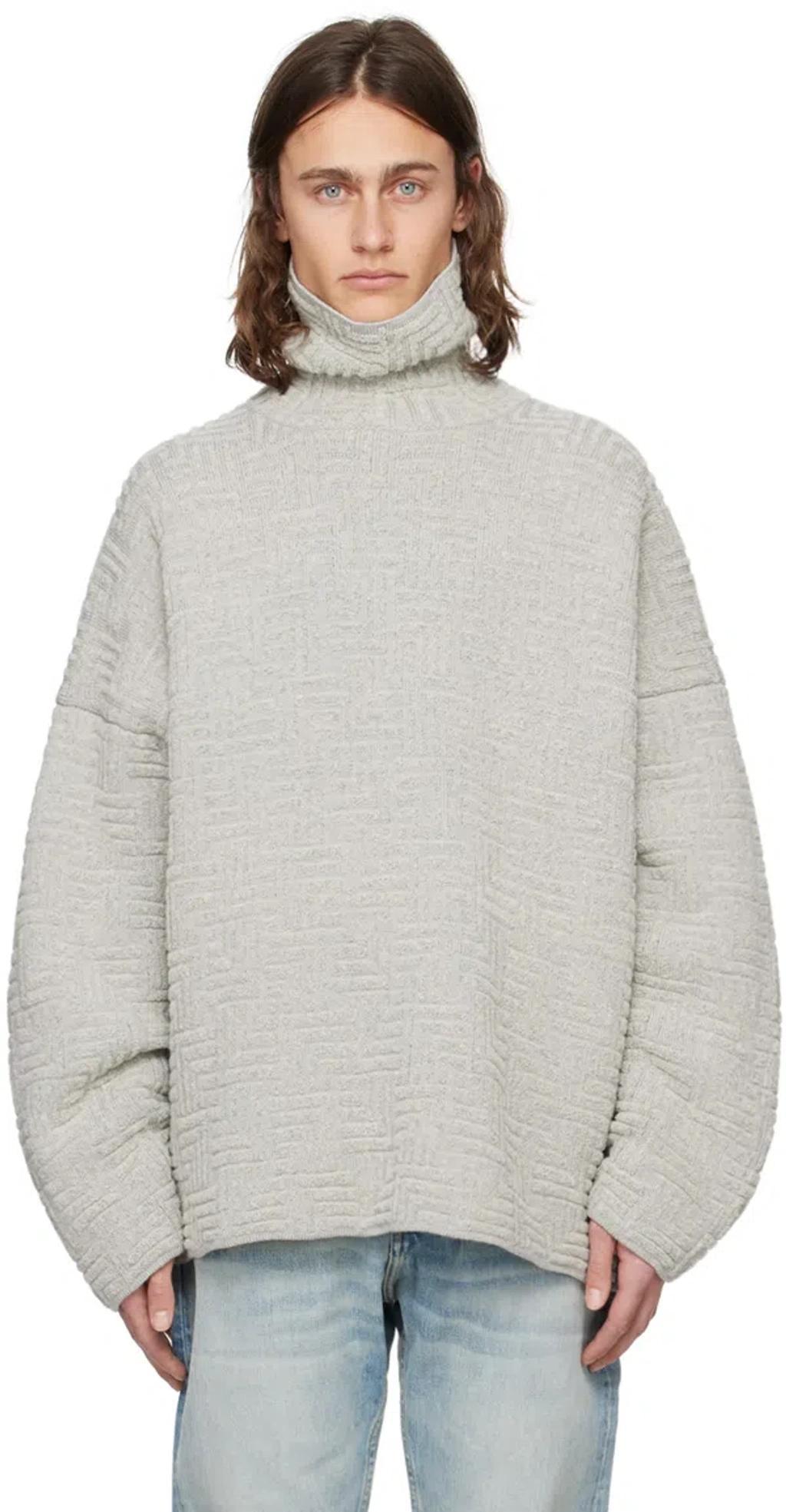 Gray Jacquard Sweater In Dove Grey Product Image