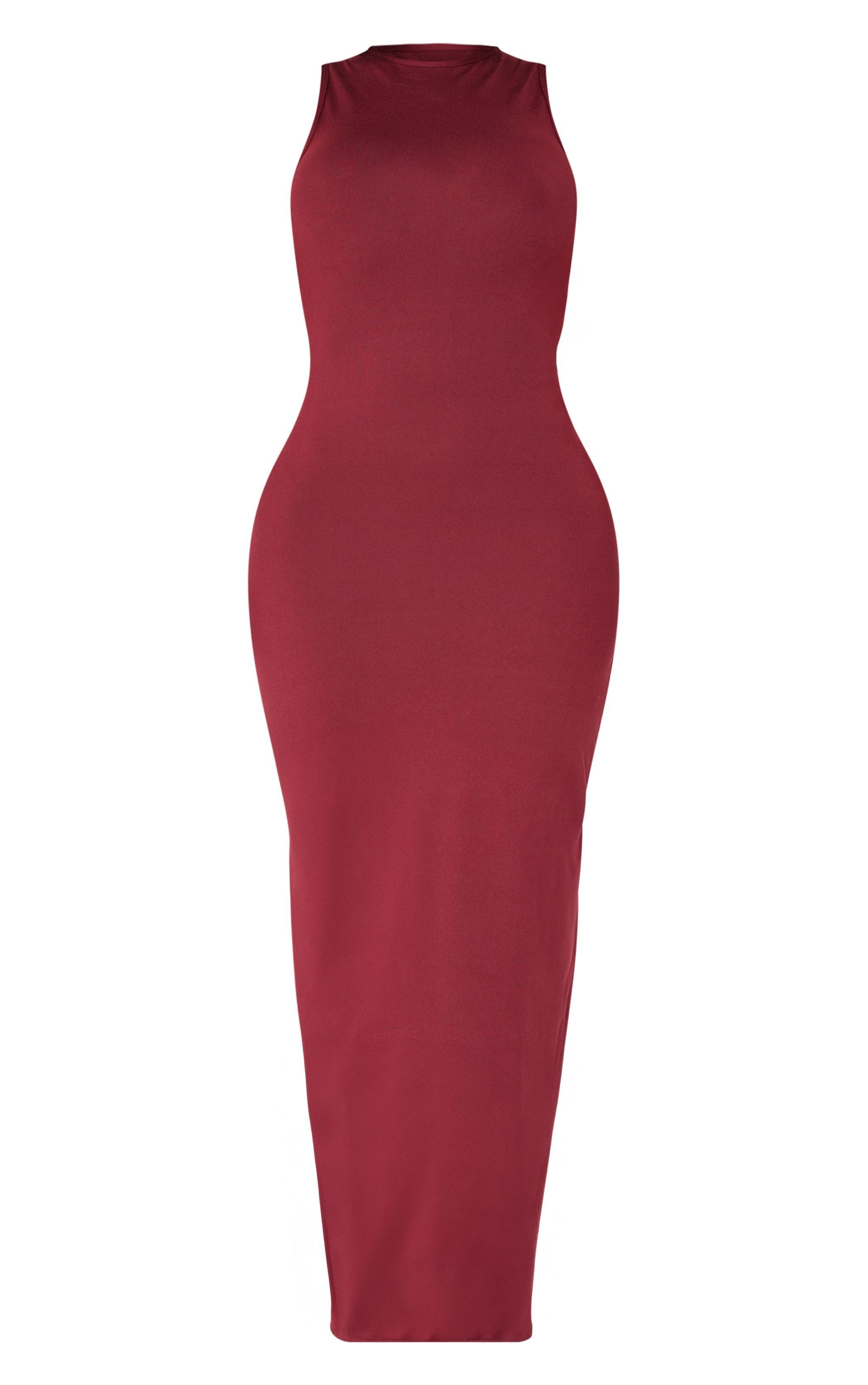 Shape Burgundy Sculpted Racer Maxi Dress Product Image