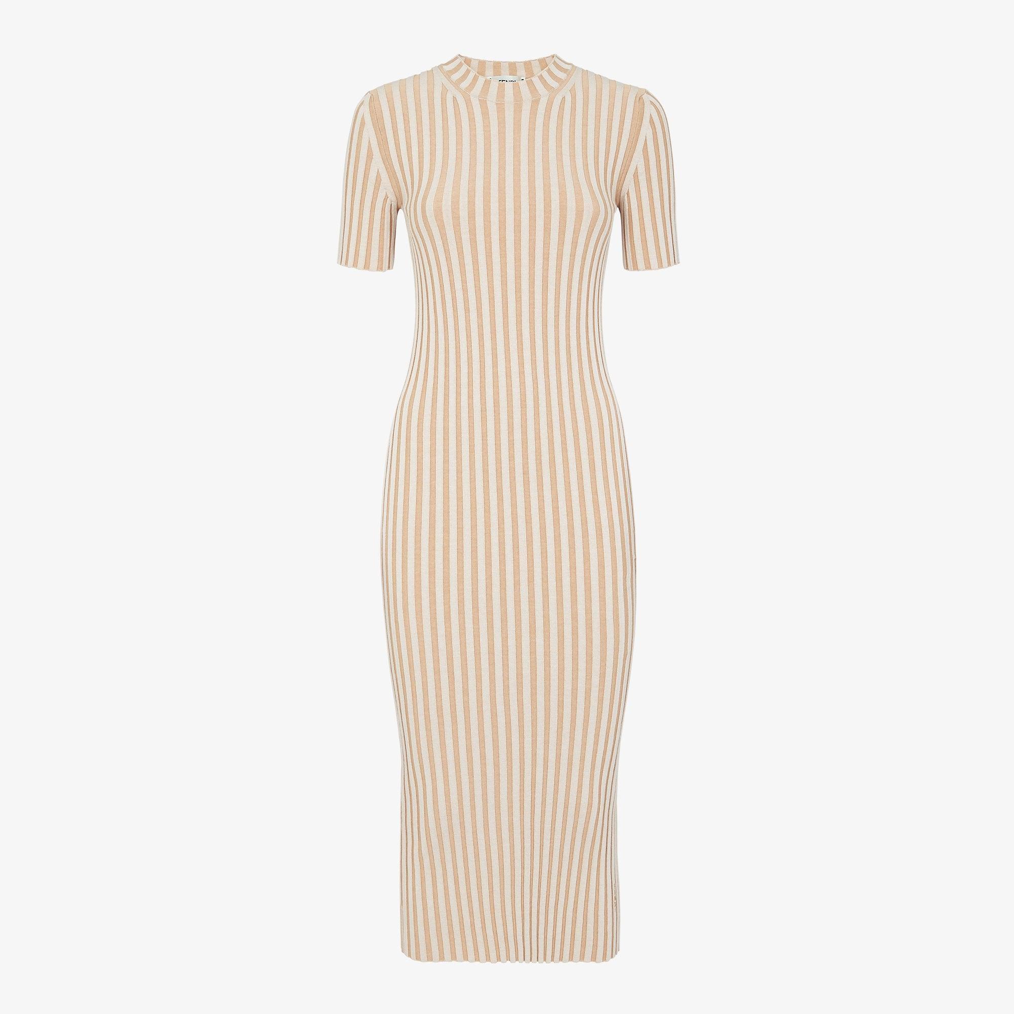 DressBeige ribbed cotton dress Product Image