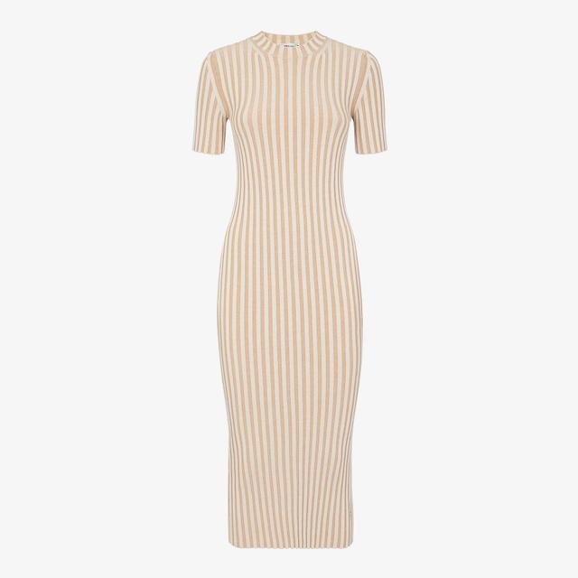 DressBeige ribbed cotton dress Product Image