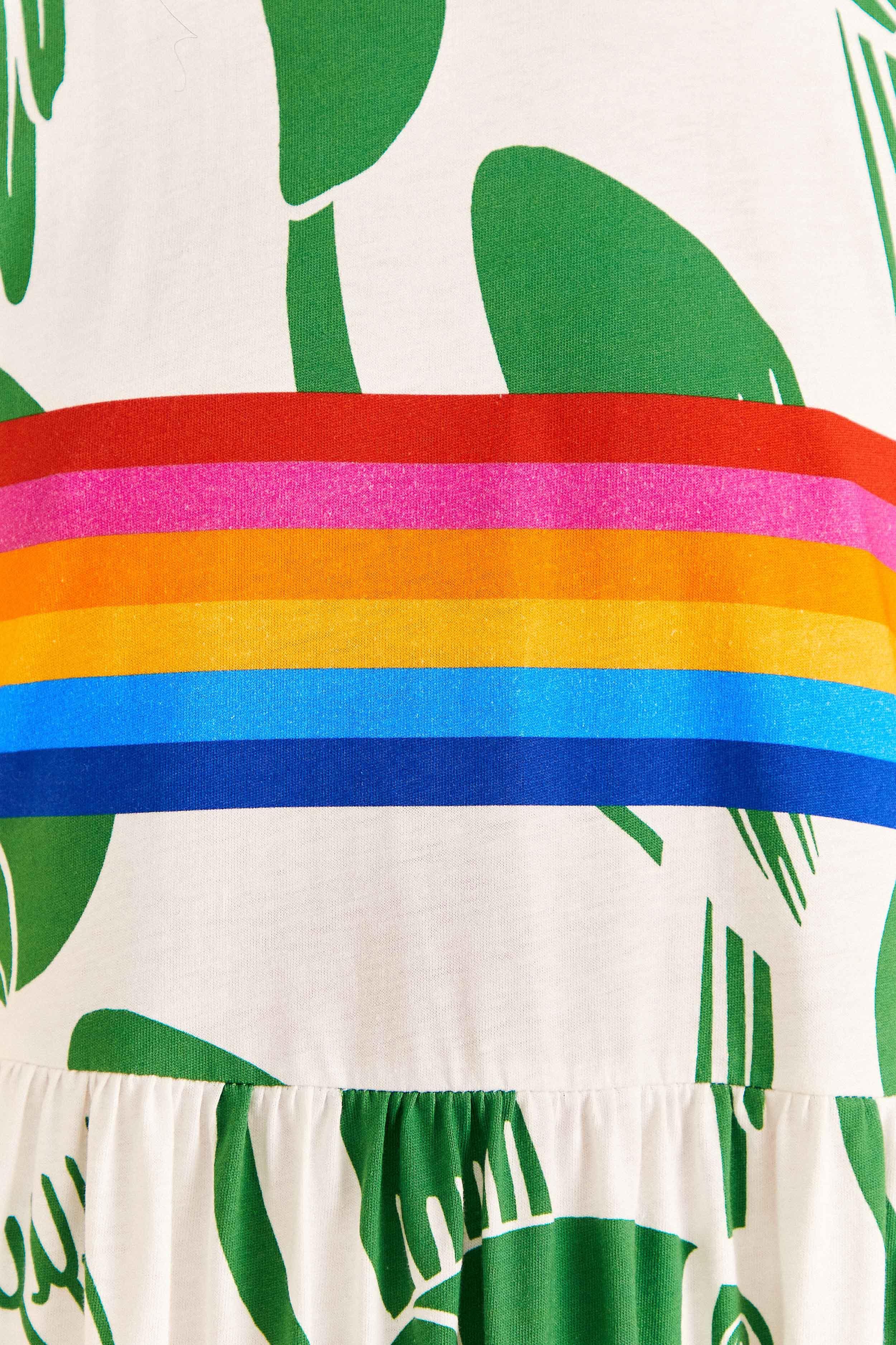 Off-White Rainbow Toucans Organic Cotton Maxi Dress Product Image