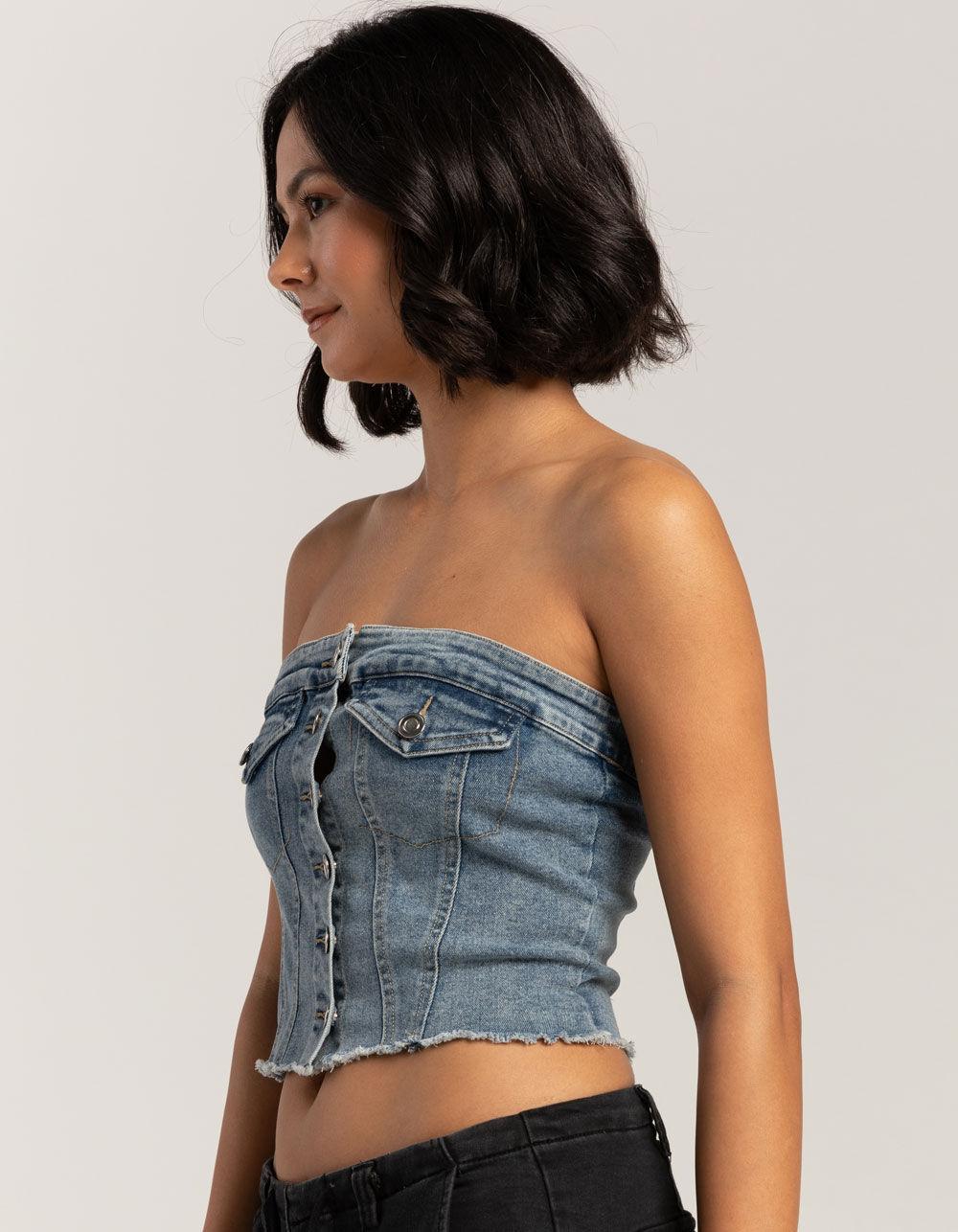 TIMING Denim Pocket Womens Tube Top Product Image