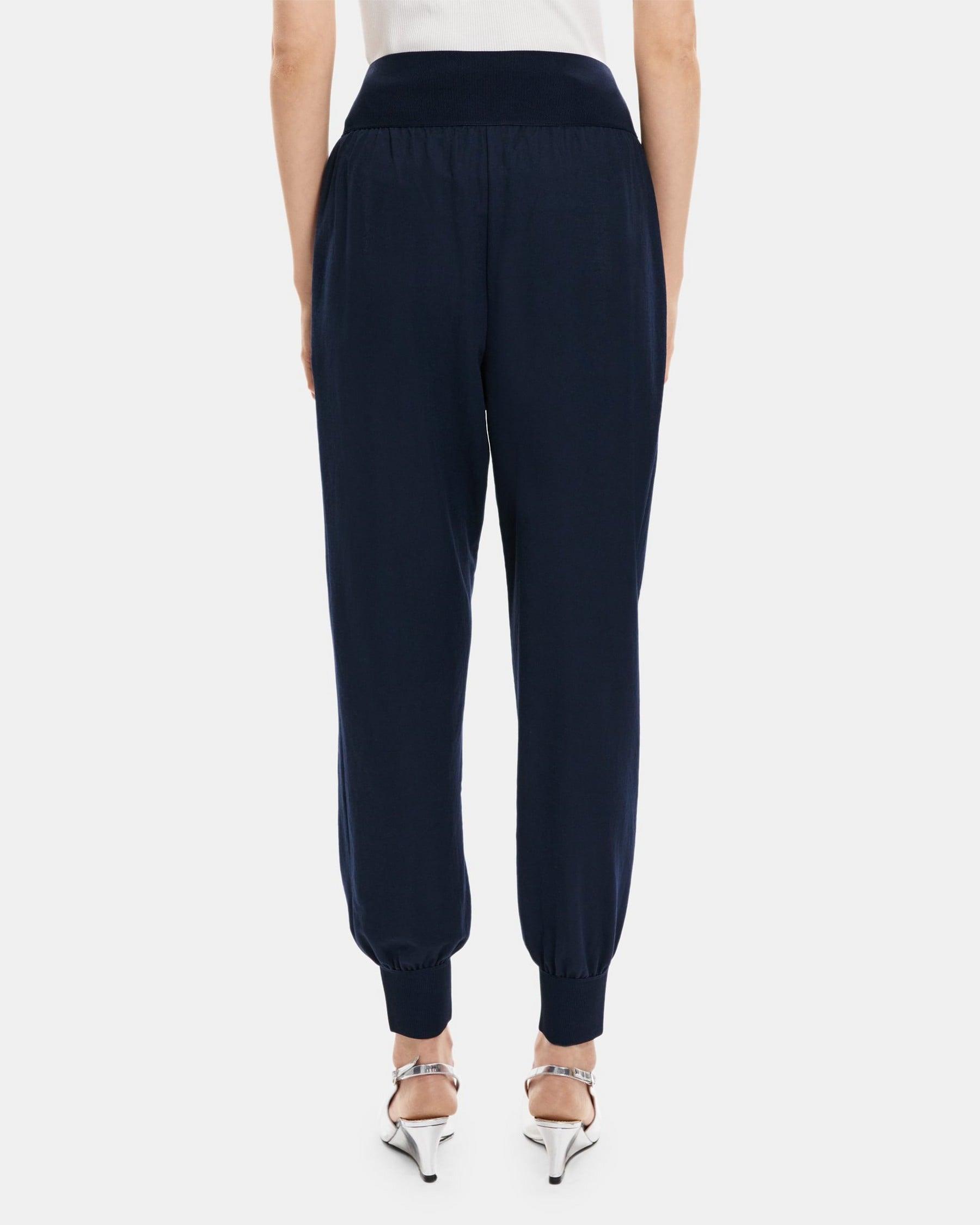 Cropped Jogger Pant in Viscose-Blend Piqué Product Image