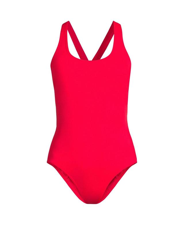 Women's Chlorine Resistant X-Back High Leg Soft Cup Tugless Sporty One Piece Swimsuit Product Image