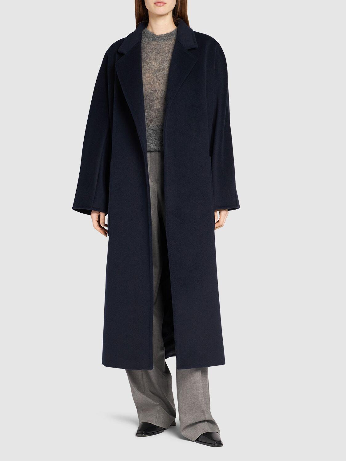 MAX MARA Locri Wool & Cashmere Long Coat In Blue Product Image