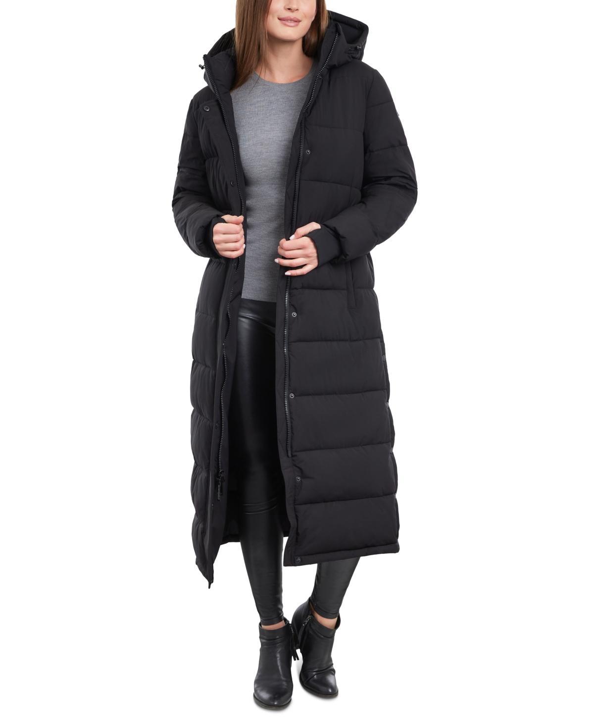 BCBGeneration Womens Hooded Maxi Puffer Coat Product Image