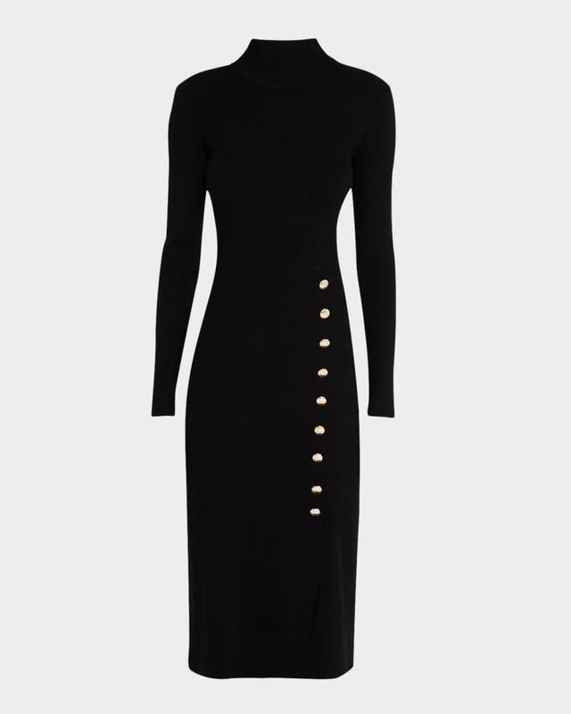 The Chaya Ribbed Mock-Neck Midi Sweater Dress Product Image