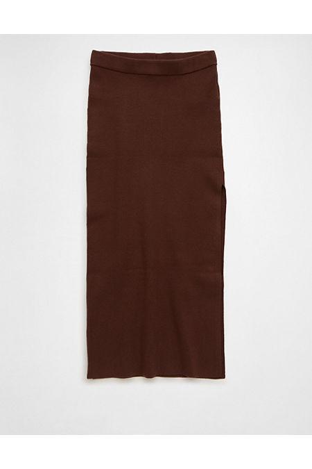 AE High-Waisted Sweater Slit Midi Skirt Women's Product Image