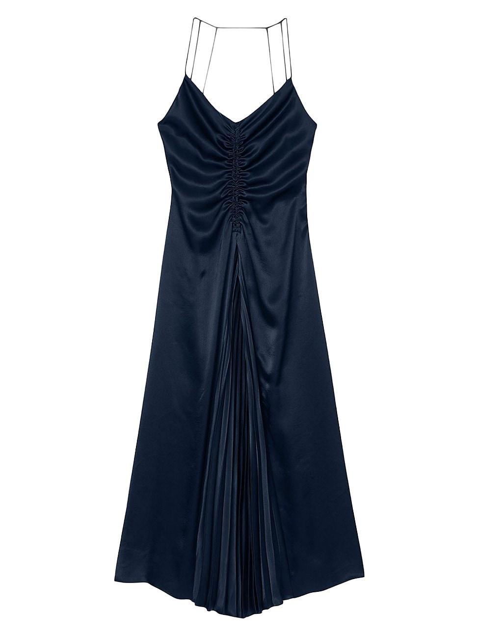 Womens Long Satin-Effect Dress Product Image