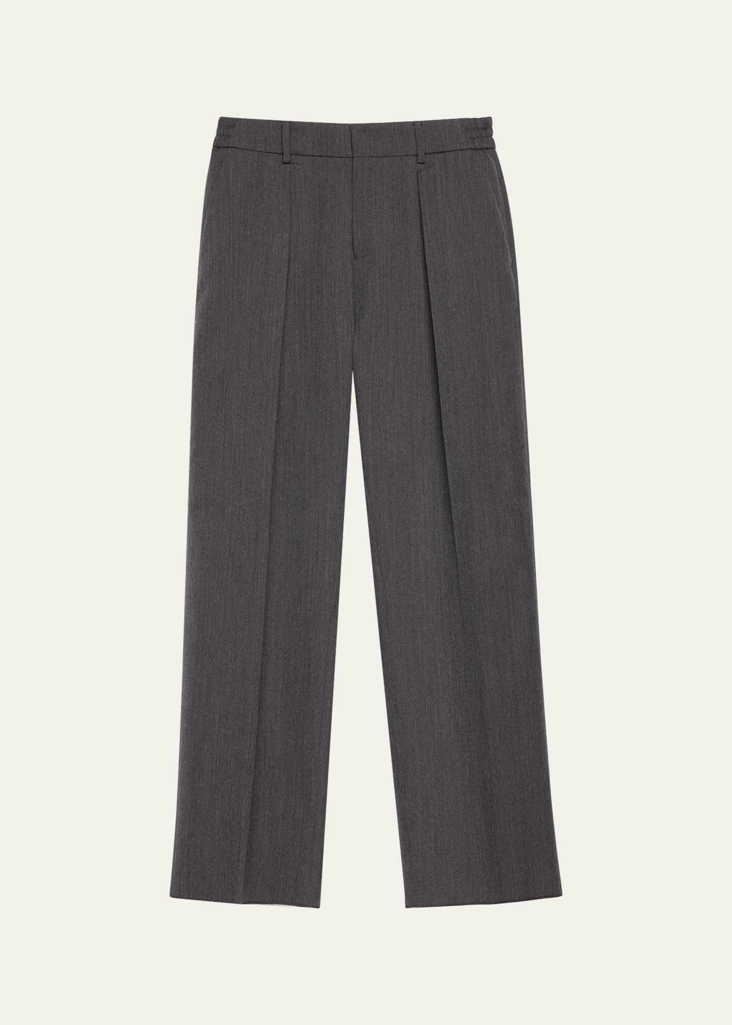 Mens Herringbone Wool Trousers Product Image