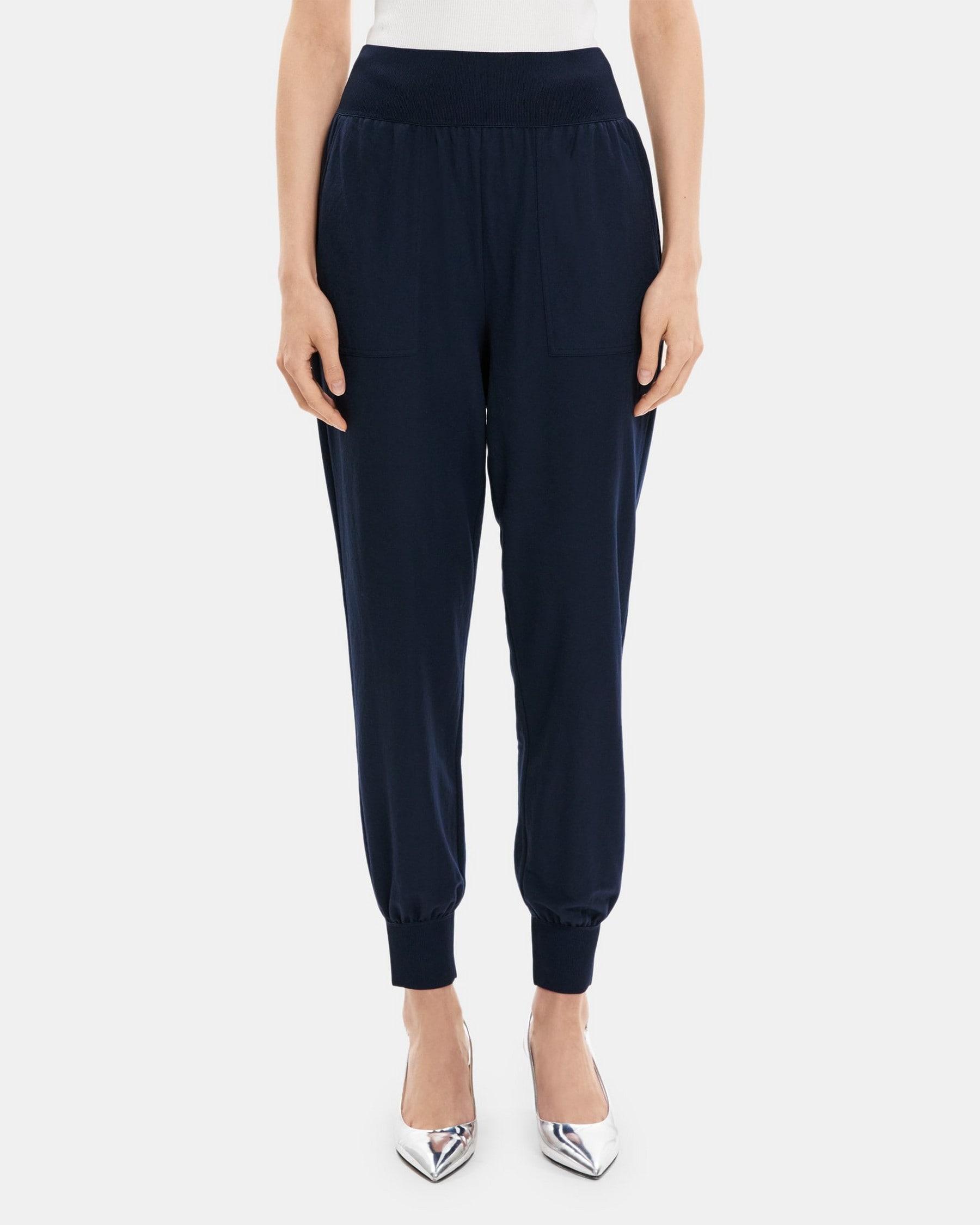 Cropped Jogger Pant in Viscose-Blend Piqué Product Image