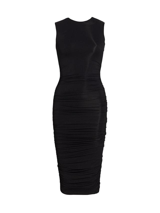 Womens Stretch Ruched Midi-Dress Product Image