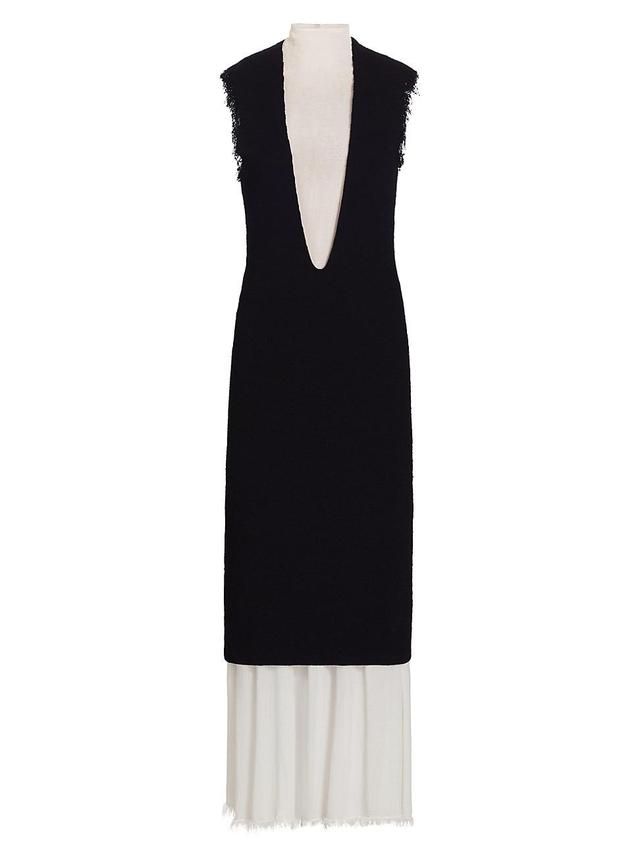 Womens Sleeveless Layered Midi-Dress Product Image