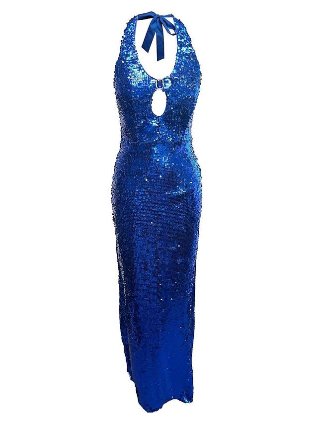 Womens Priscilla Sequin Halter Gown Product Image