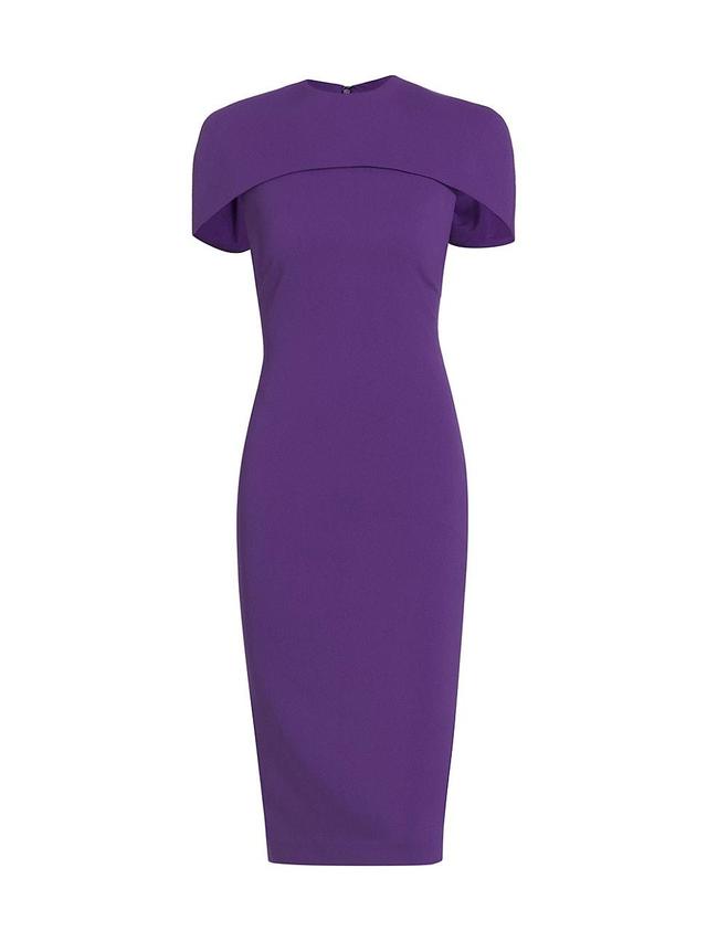 Womens Stretch Crepe Cape Sheath Dress Product Image