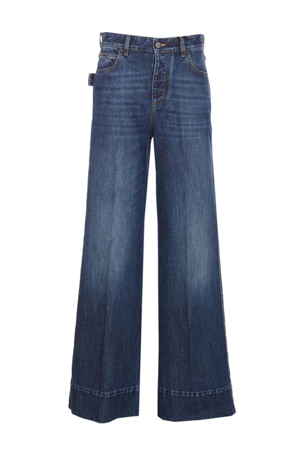 Indigo Wide Leg Denim Pants In Blue Product Image